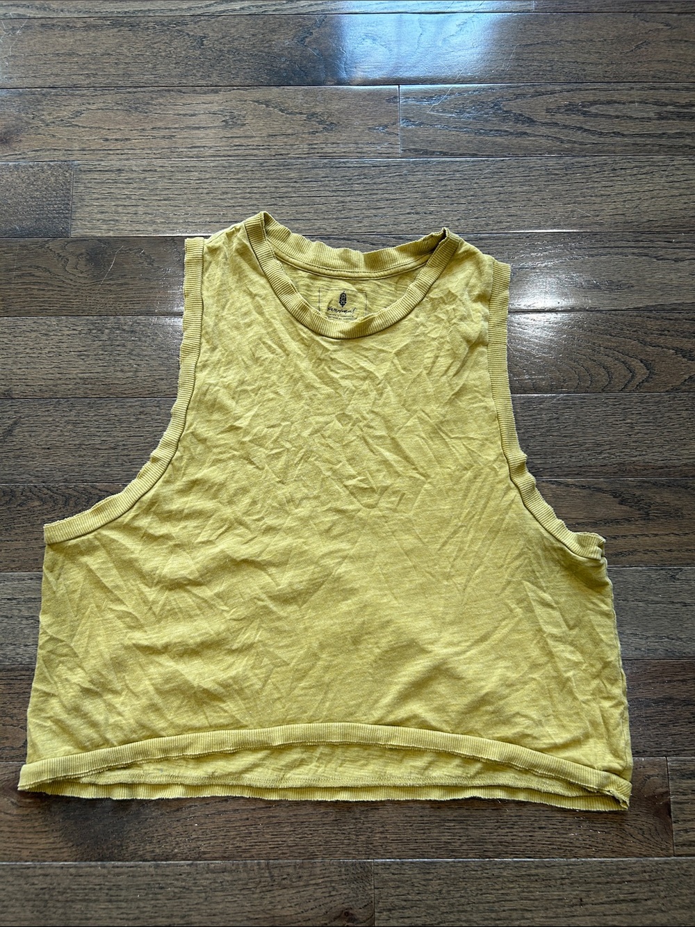 FP Movement by Free People Yellow Cropped Muscle Tank